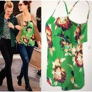 CAbi Bloom Cami Tank Floral Adjustable Ruffle #3264